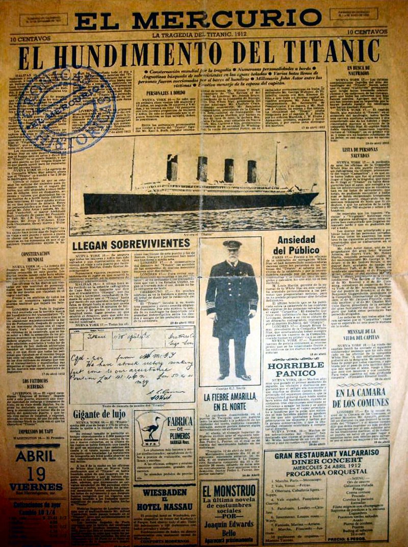 El Mercurio 19 april 1912