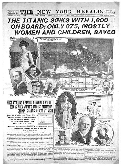 New York Herald 16 april 1912