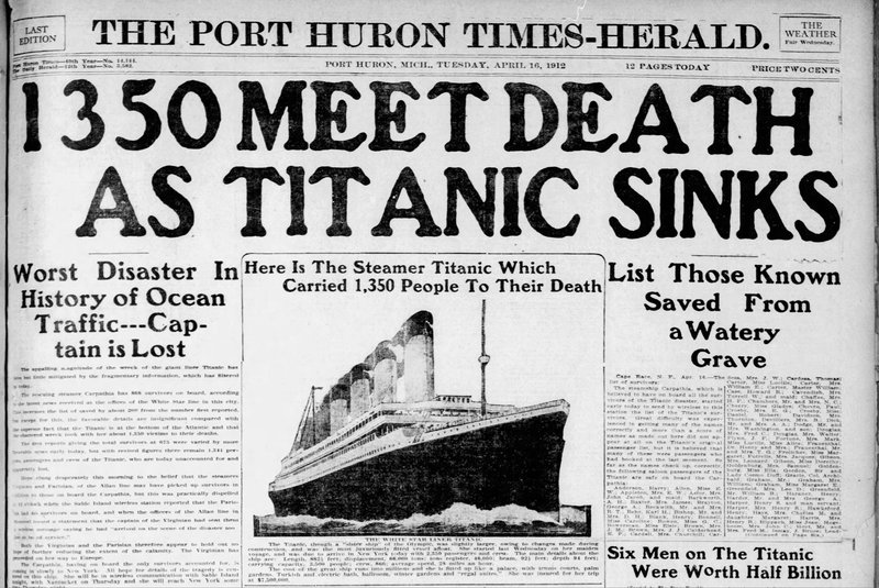 Port Huron Times Herald 16 april 1912