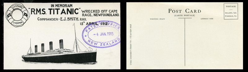 Postcard in Memoriam for the RMS Titanic