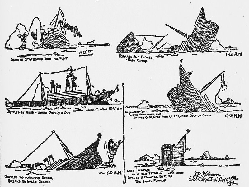 Skidmore / Jack Thayer sketch of the Titanic