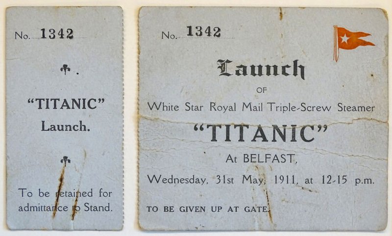 Ticket for Titanic Launch in Belfast