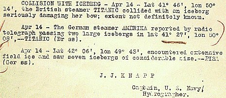 US Navy Memorandum (SS Amerika & SS Pisa)