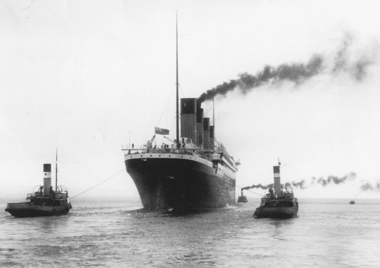 Titanic undergoing trials in the Irish Sea.