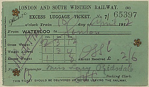 Excess Luggage Ticket