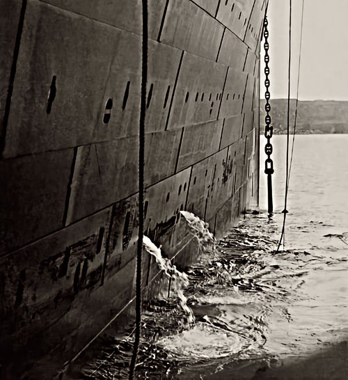 Detail of the Titanic's anchor moored in Queenstown